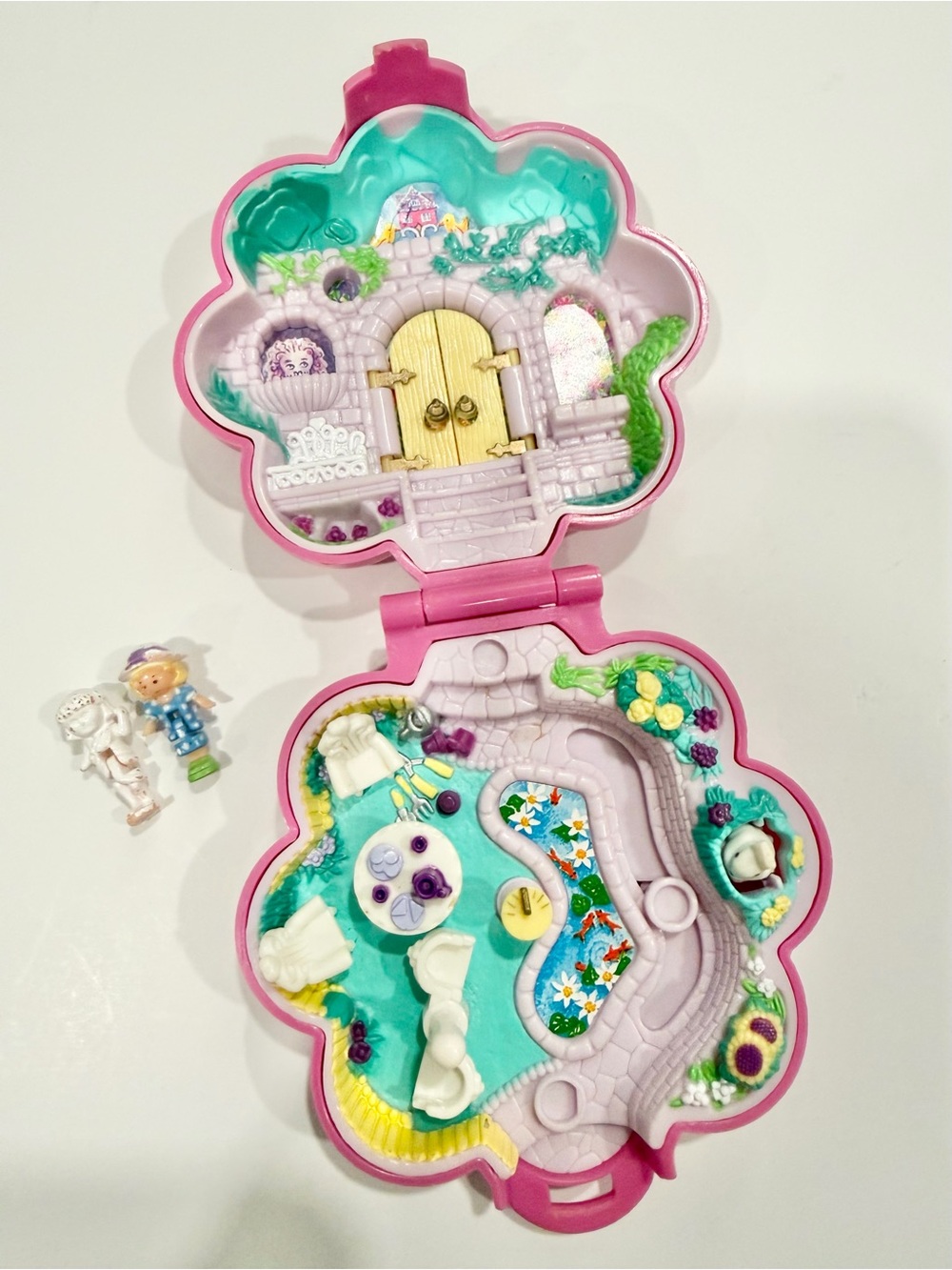 Vintage 1990 Polly Pocket Garden Surprise Pink Compact Bluebird 100% COMPLETE